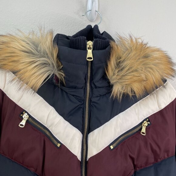 Vince Camuto Womens Medium Faux Fur Hooded Down Feather Fill Coat Puffer Jacket - Picture 15 of 16